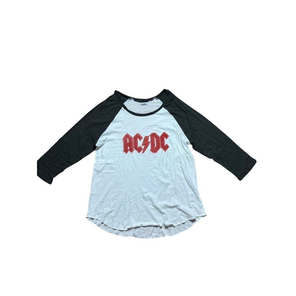 Lauren Moshi AC/DC "Money Talks" Graphic Long Sleeve T Shirt Size L Raglan Punk